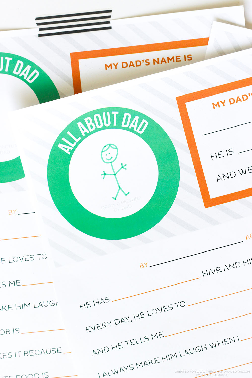 Free Printable Father&amp;#039;s Day Questionnaire - Thirty Handmade Days - Free Printable Dad Questionnaire