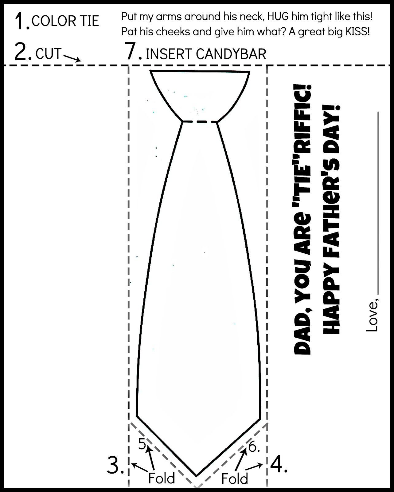 Free Printable Father&amp;#039;s Day Tie Coloring Page. Color, Cut, Fold - Free Printable Tie Template