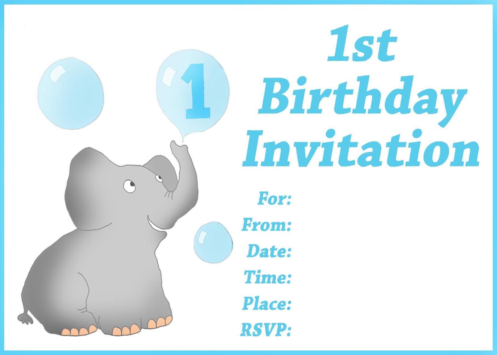 Free Printable First Birthday Invitations For Boy For Donny - Free Printable Personalized Birthday Invitation Cards