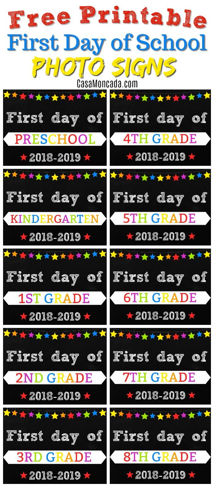 Free Printable First Day Of School Signs | Back To School - Free Printable Back To School Signs