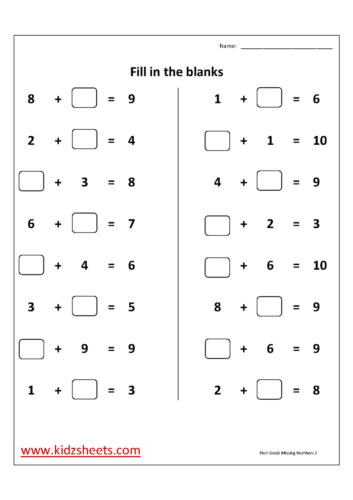 Free Printable First Grade Worksheets, Free Worksheets, Kids Maths - Free Printable Math Worksheets