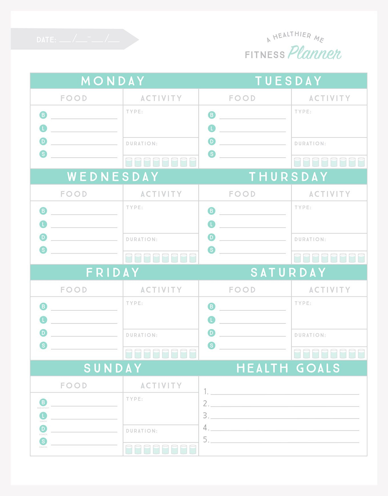 Free Printable Fitness Planner | All Time Favorite Printables - Free Printable Fitness Planner