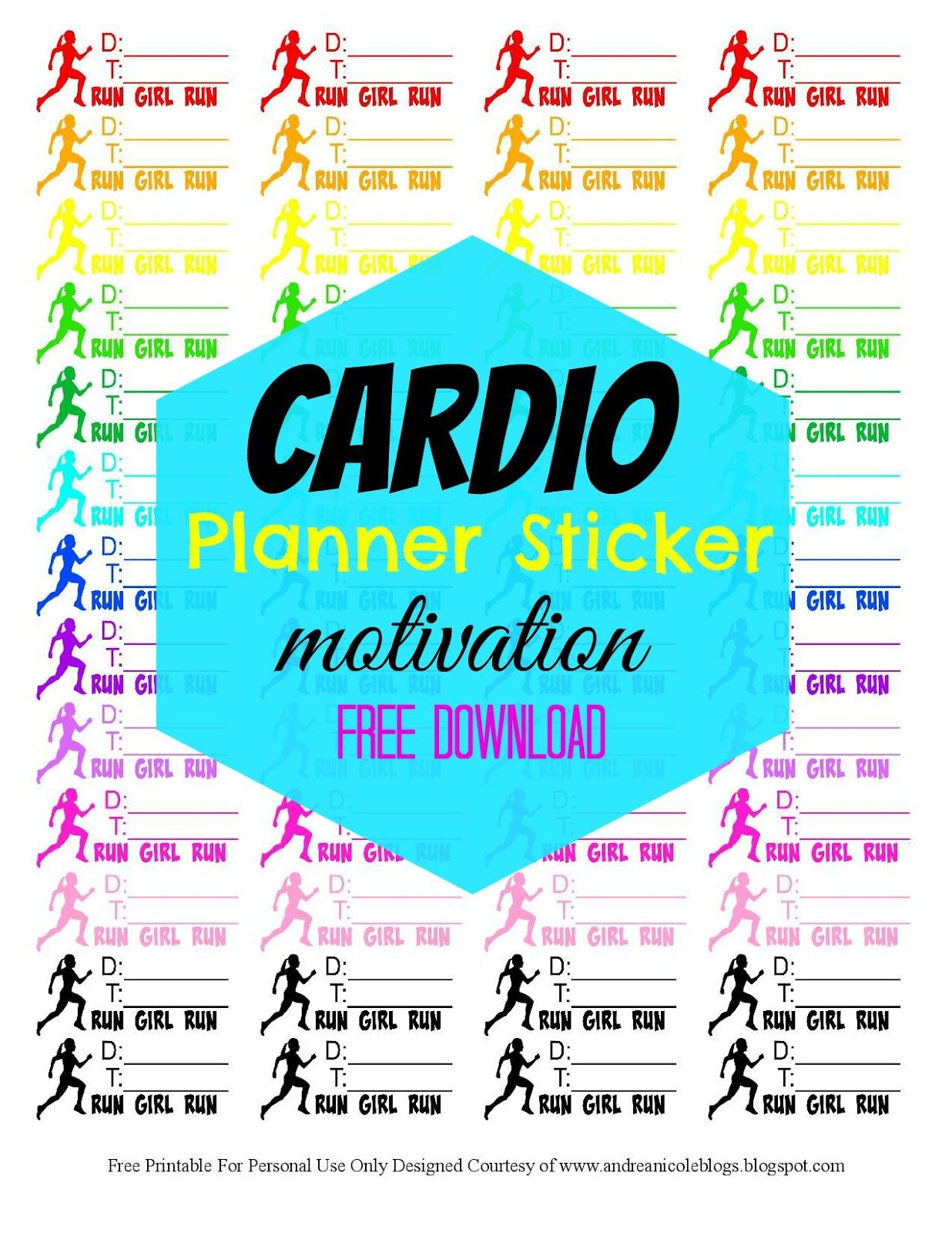 Free Printable Fitness Planner Stickers Andrea Nicole Blogs | Free - Free Printable Fitness Planner