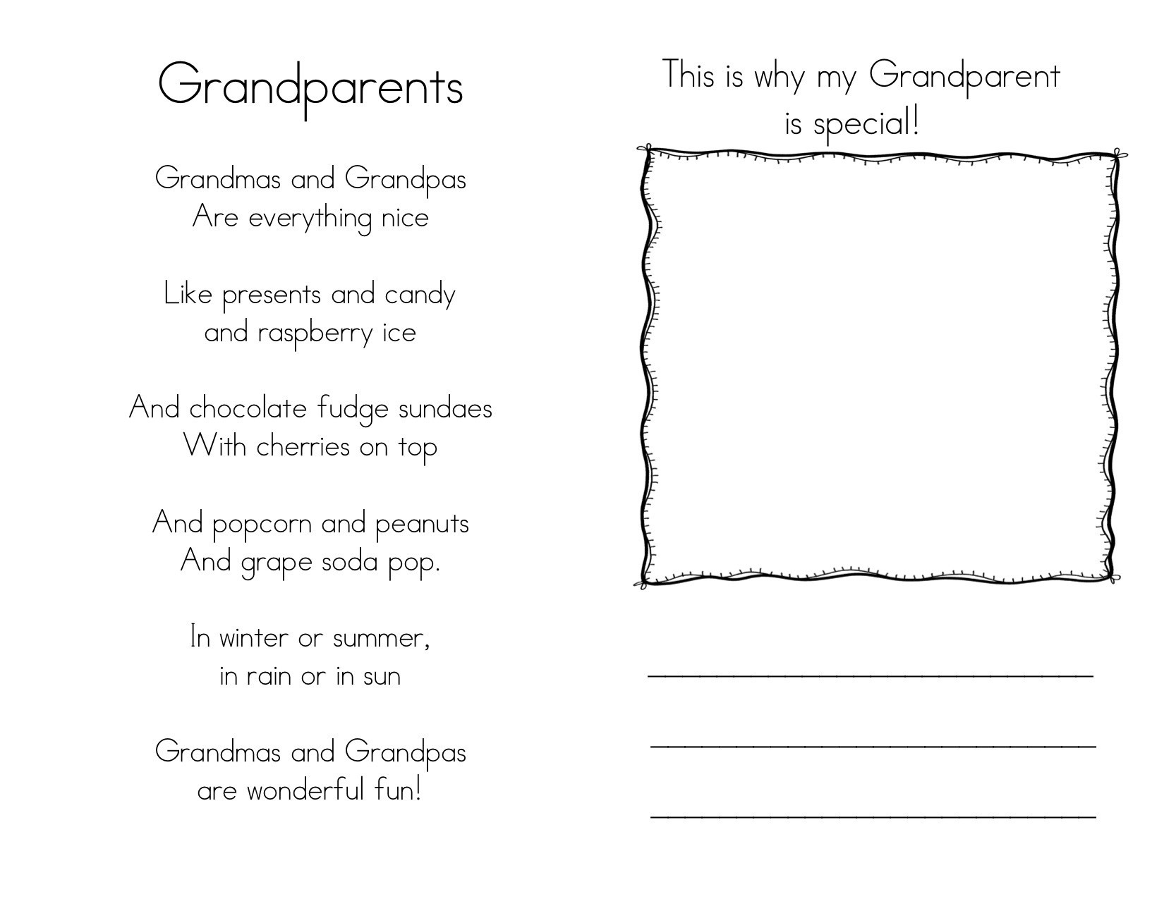 Free Printable Flower Child Drawing Greeting Card Grandparents Day - Grandparents Day Cards Printable Free