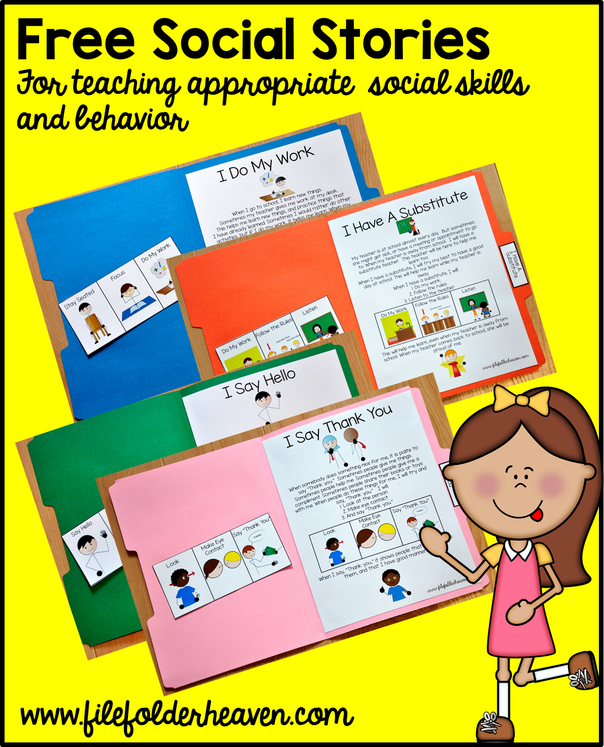Free, Printable &amp;quot;folder Stories.&amp;quot; Simple One Page Social Stories - Free Printable Stories For Preschoolers