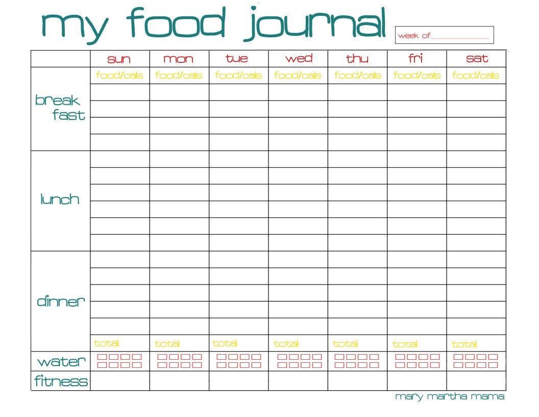 Free Printable Food Journal | Aaron The Artist - Free Printable Calorie Counter Journal