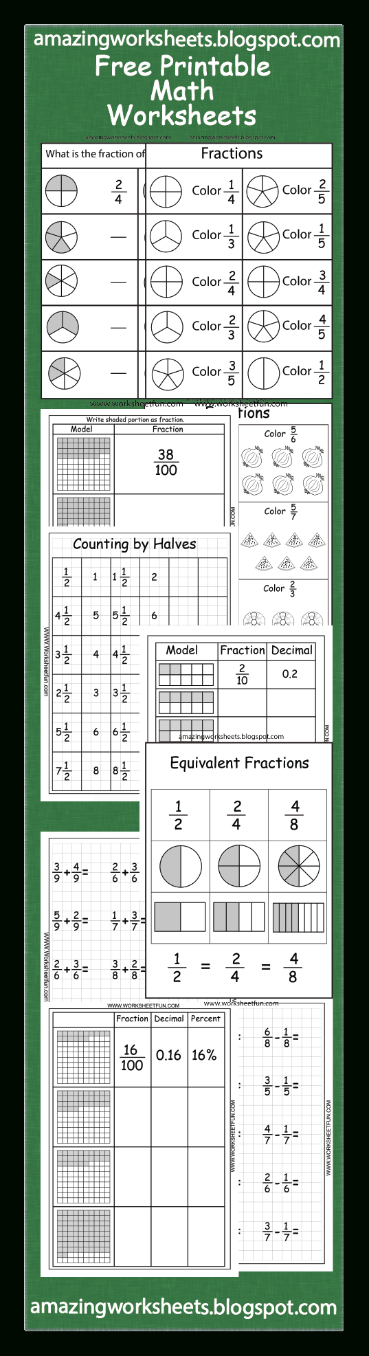 Free Printable Fractions Worksheets - Www.worksheetfun - Free Printable Fraction Worksheets Ks2