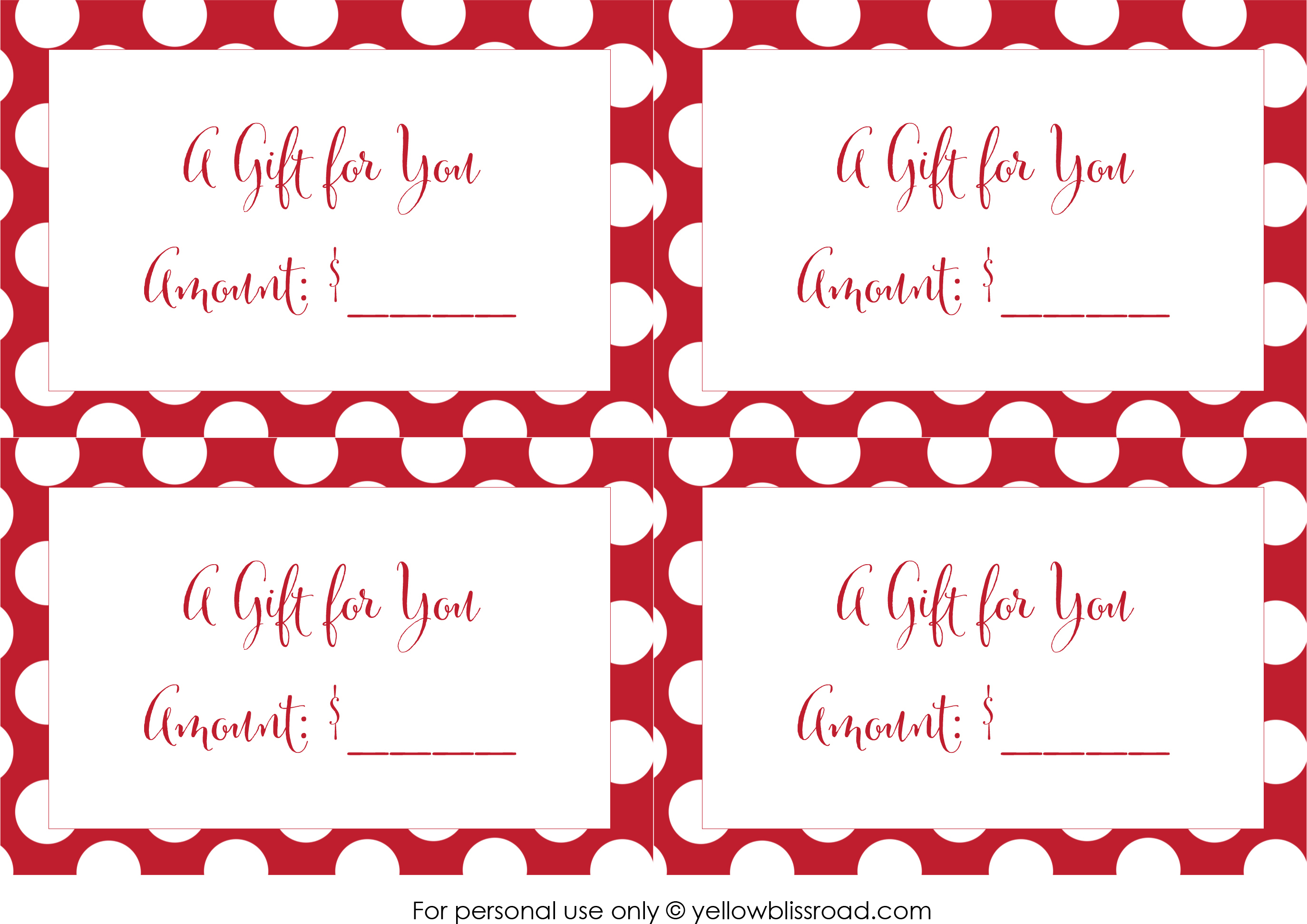 Free Printable Gift Card Envelopes - Yellow Bliss Road - Free Printable Gift Cards