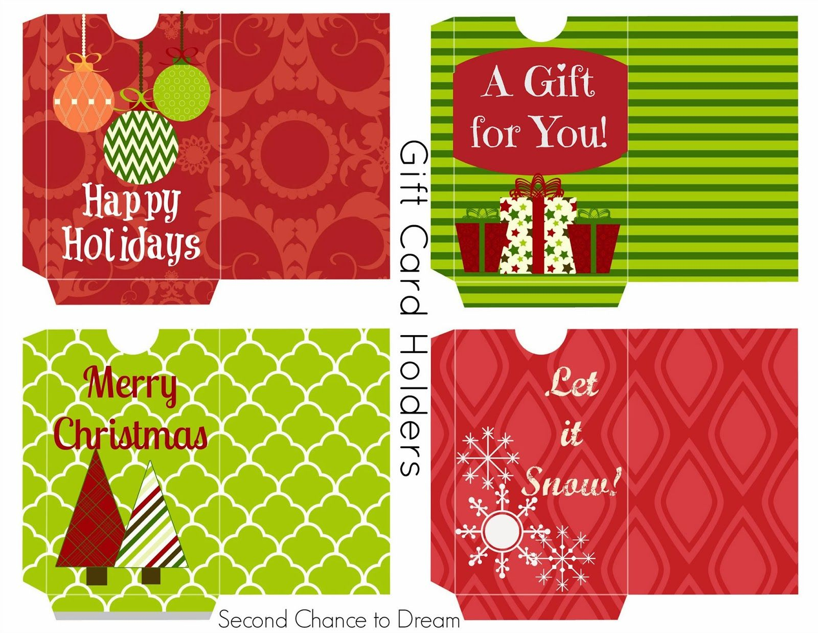 Free Printable Gift Tags &amp;amp; Gift Card Holders | Freebies | Free - Free Printable Christmas Gift Cards