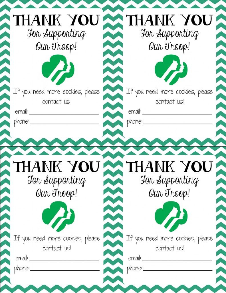 Free Printable! Girl Scout Cookie Thank You Cards | Girl Scouts - Free Printable Eagle Scout Thank You Cards