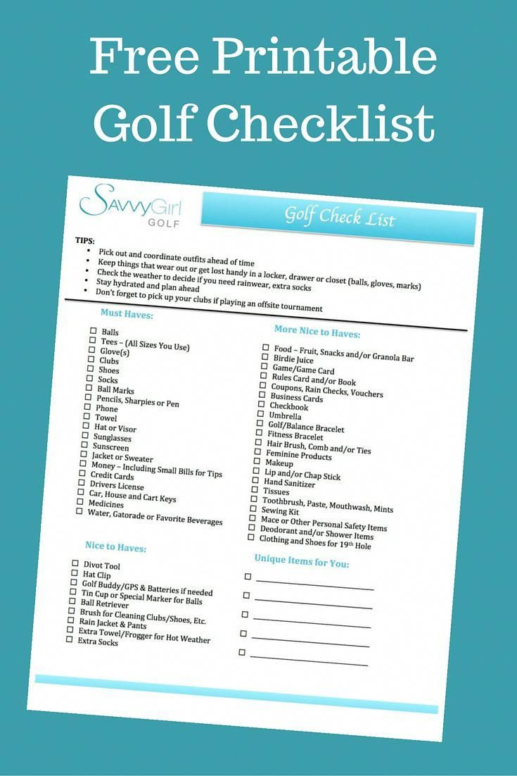 Free Printable Golf Checklist - Everything You Need For A Day Of - Free Printable Golf Stationary
