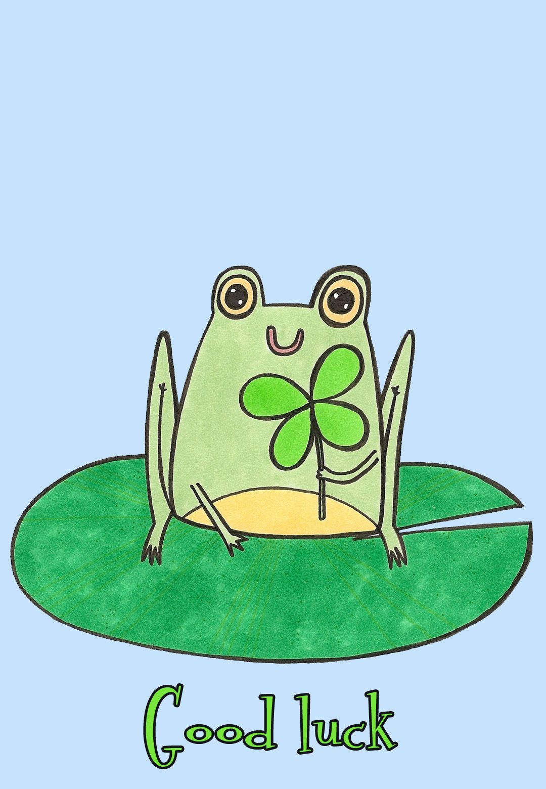 Free Printable Good Luck Frog Greeting Card | Cards | Good Luck - Free Printable Good Luck Cards