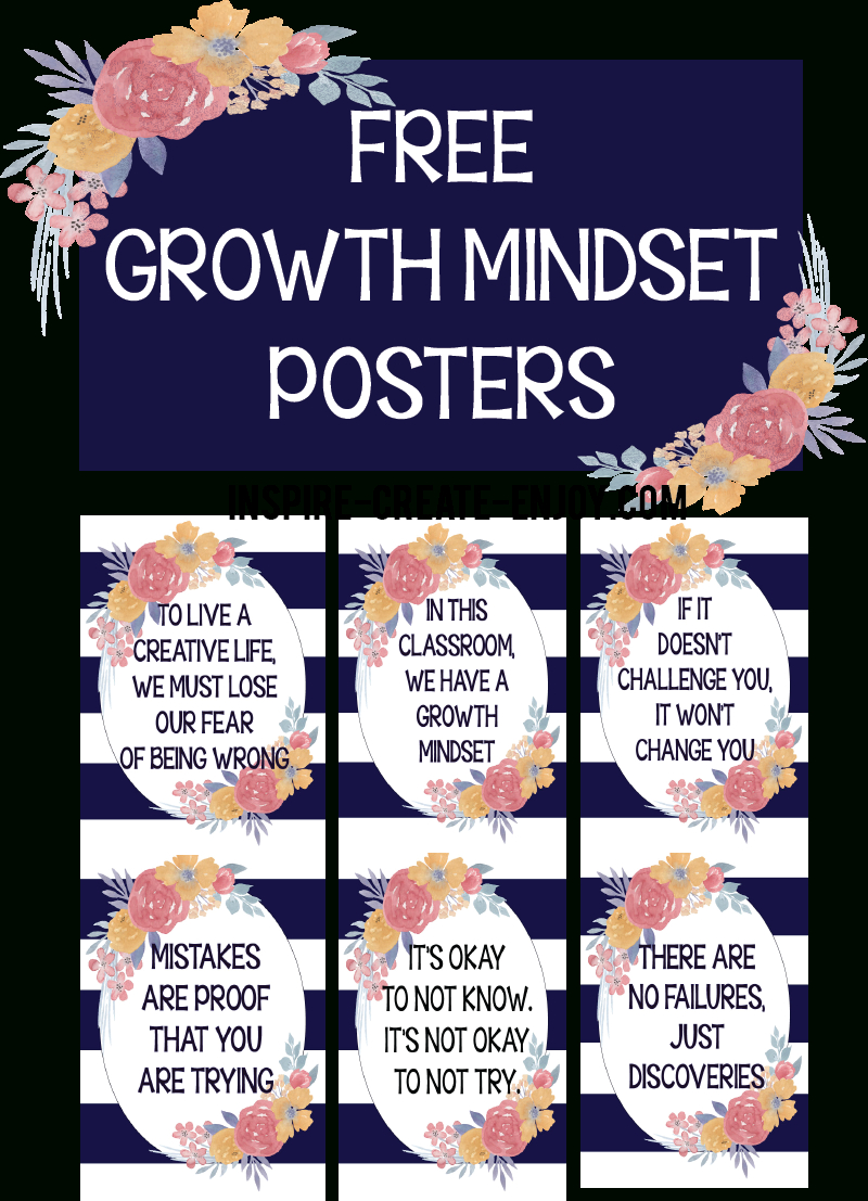 Free Printable Growth Mindset Posters For Your Classroom! Loving The - Free Printable Posters For Teachers