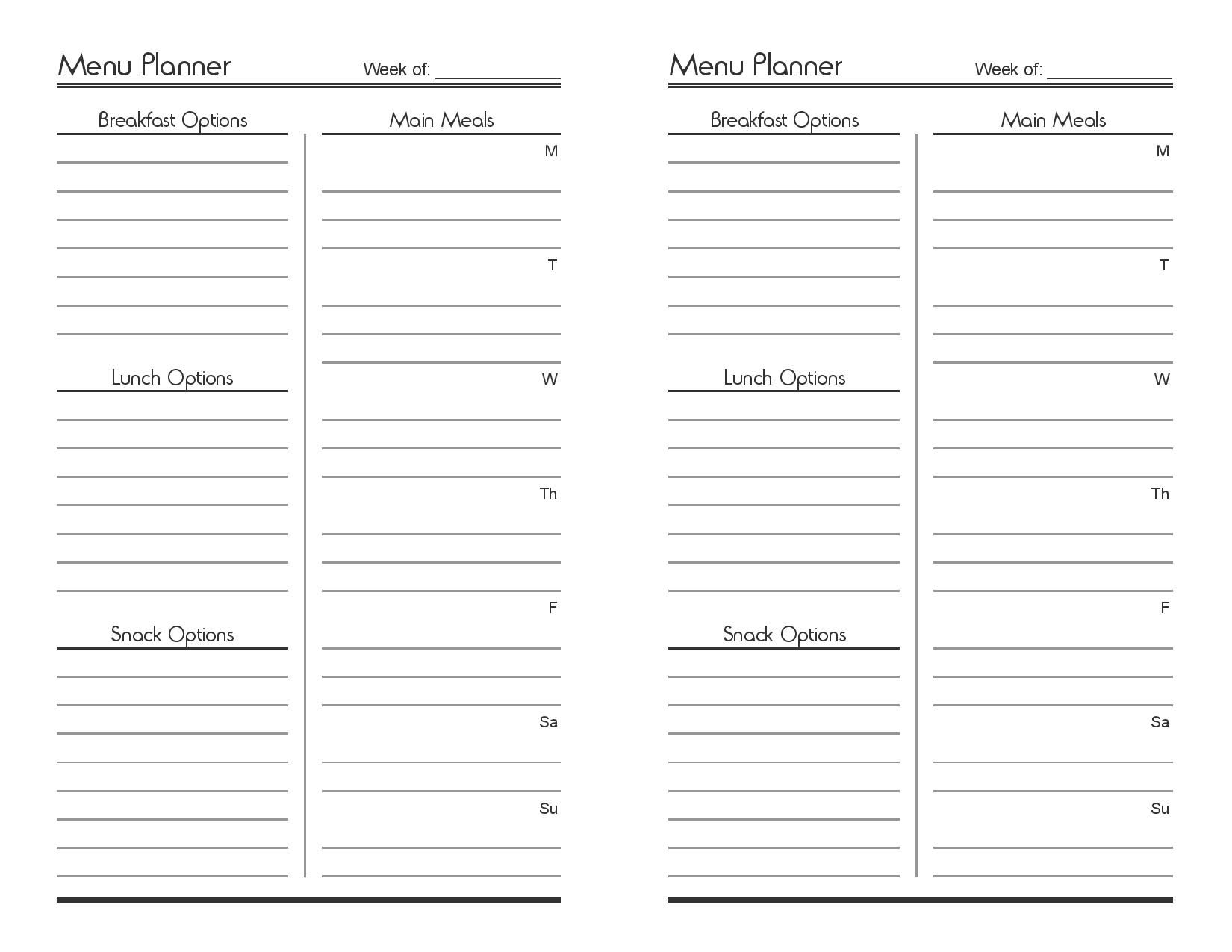Free Printable Half-Size Menu Planner | 30 Must Follow Christian - Free Printable Menu Planner