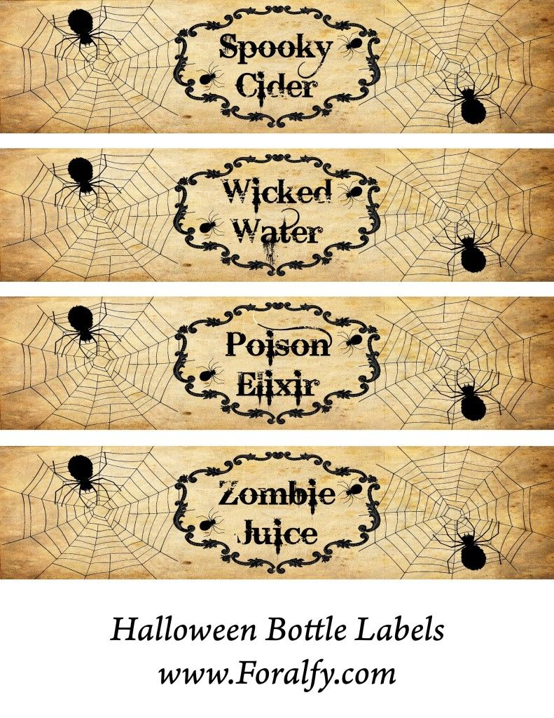 Free Printable Halloween Bottle Labels | Гарри Поттер | Halloween - Free Printable Halloween Bottle Labels