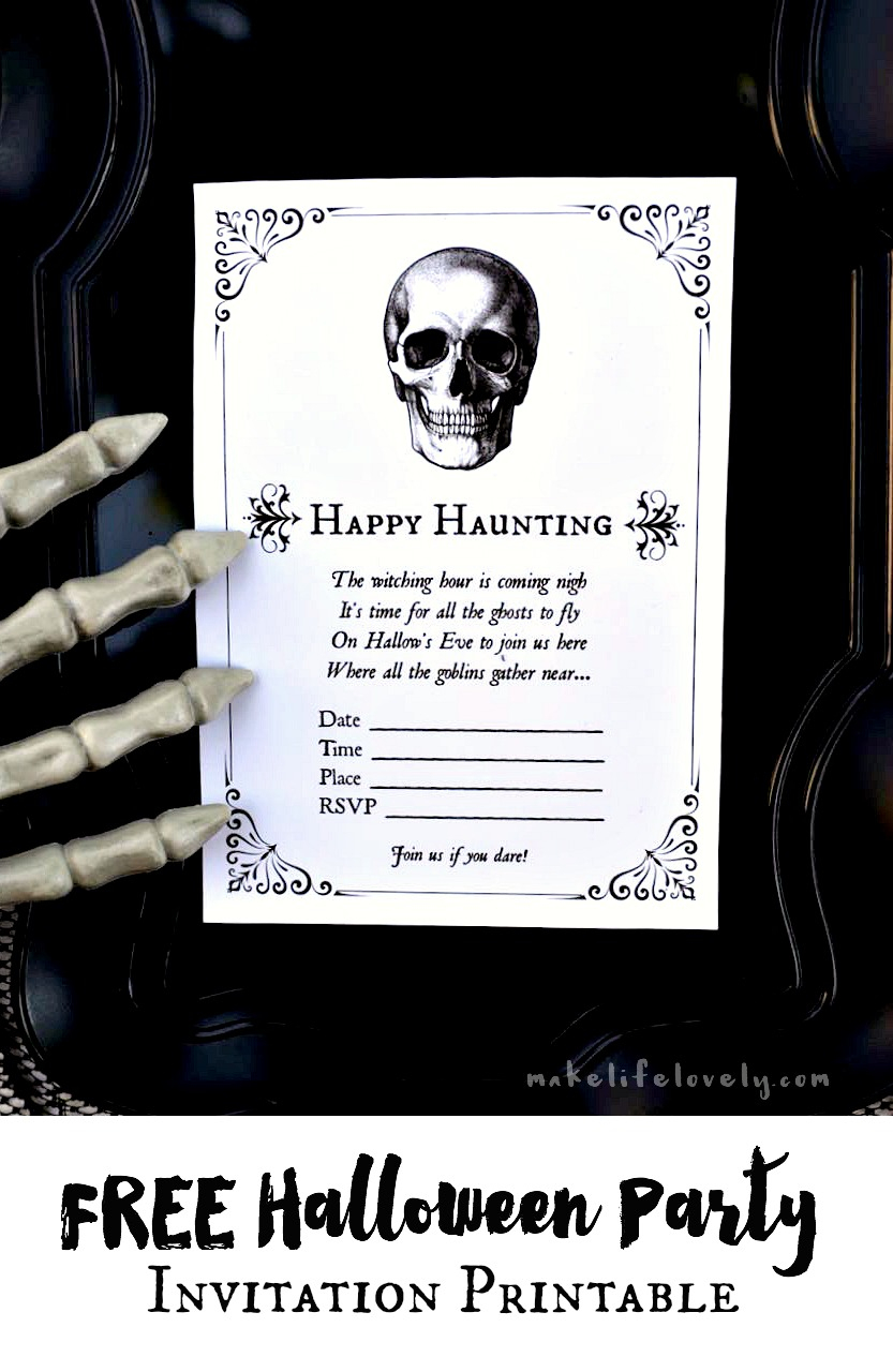 Free Printable Halloween Invitations For Your Spooky Soiree - Halloween Invitations Free Printable Black And White