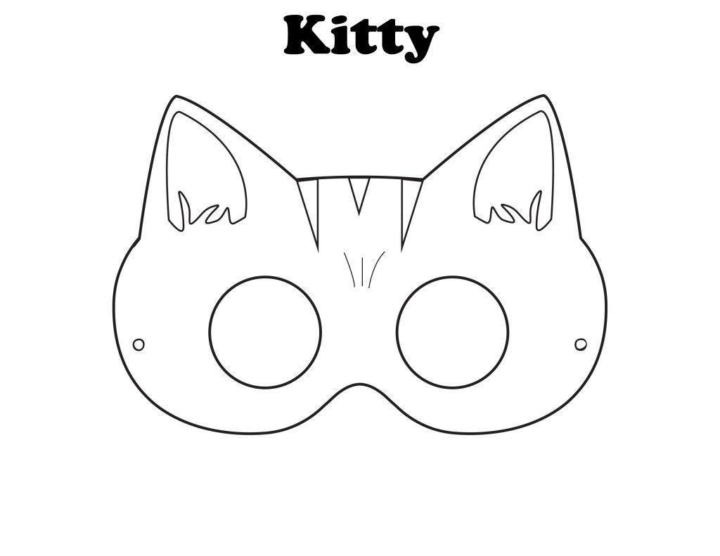 Free Printable Halloween Kitty Mask - Color It Yourself! | Awsome - Free Printable Chipmunk Mask