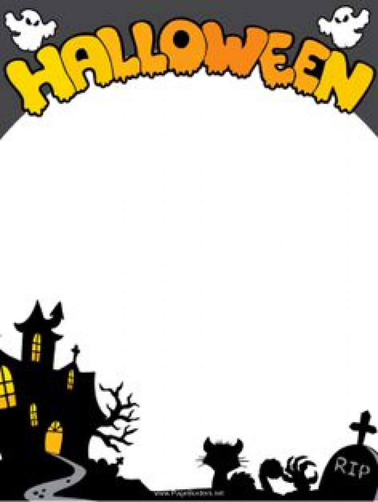 Free Printable Halloween Stationery Borders | Free Printable - Free Printable Halloween Stationery Borders