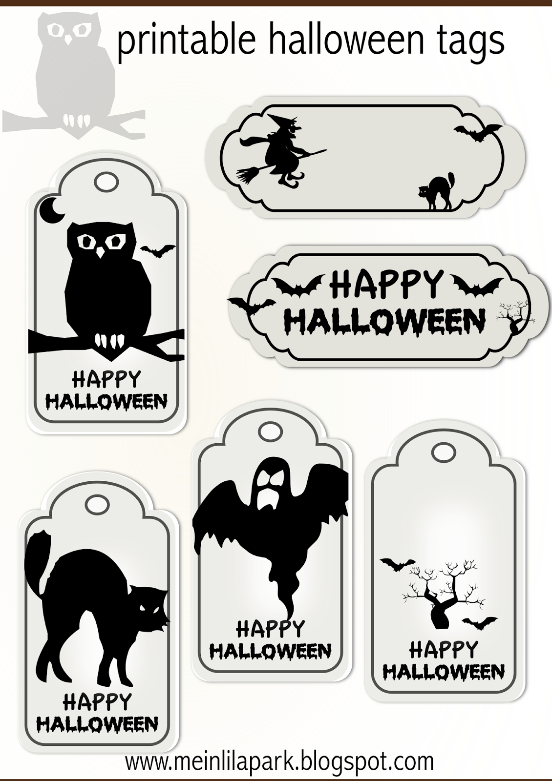 Free Printable Halloween Tags - Druckvorlage Halloween - Freebie - Free Printable Halloween Homework Pass
