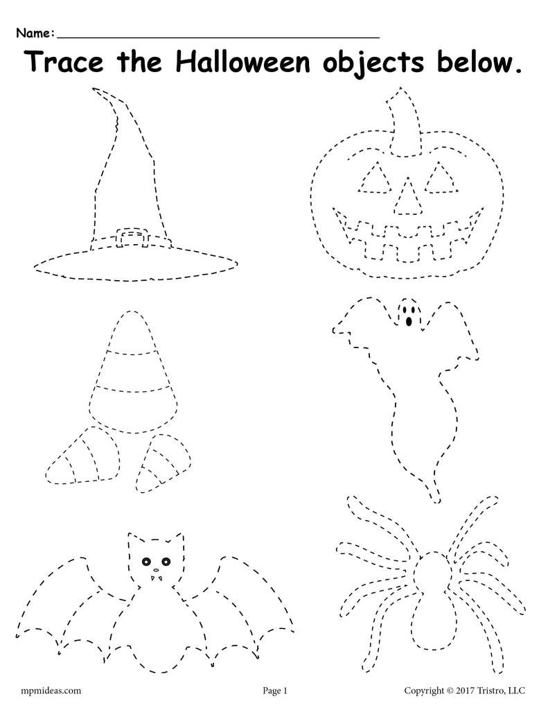 Free Printable Halloween Tracing Worksheet | Halloween | Halloween - Free Printable Halloween Worksheets