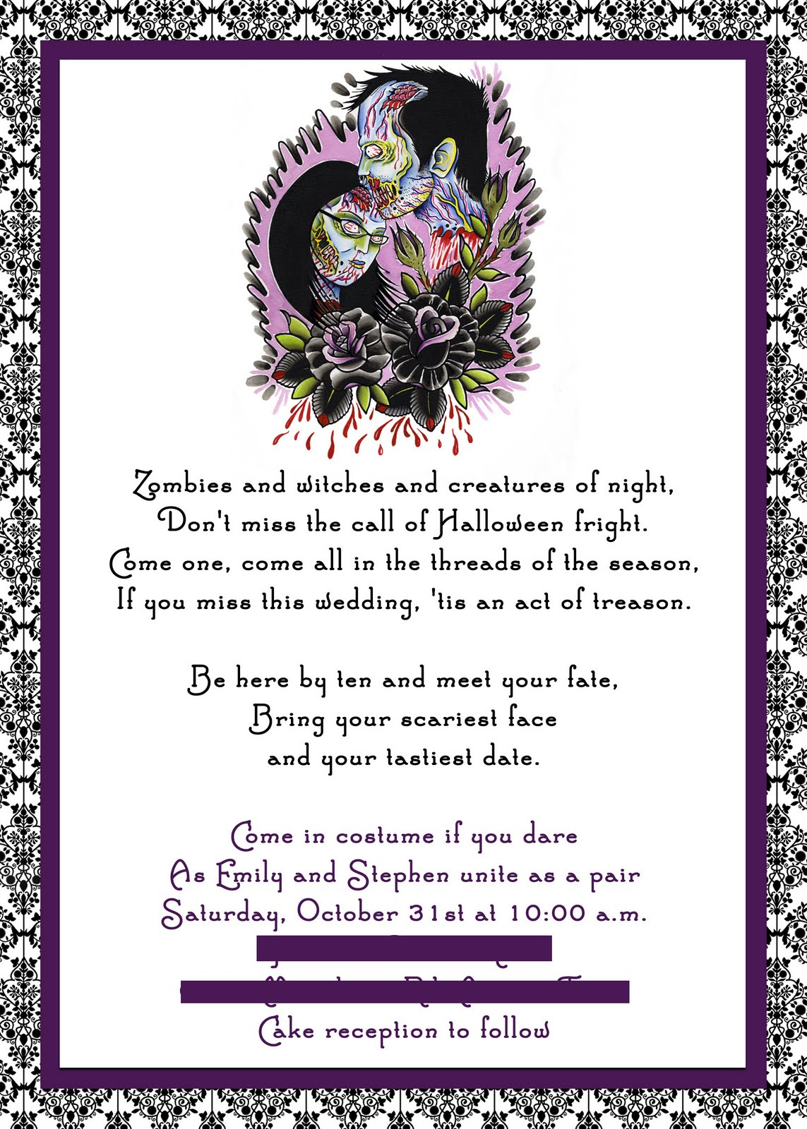 Free Printable Halloween Wedding Invitations Purple Halloween - Free Printable Halloween Wedding Invitations