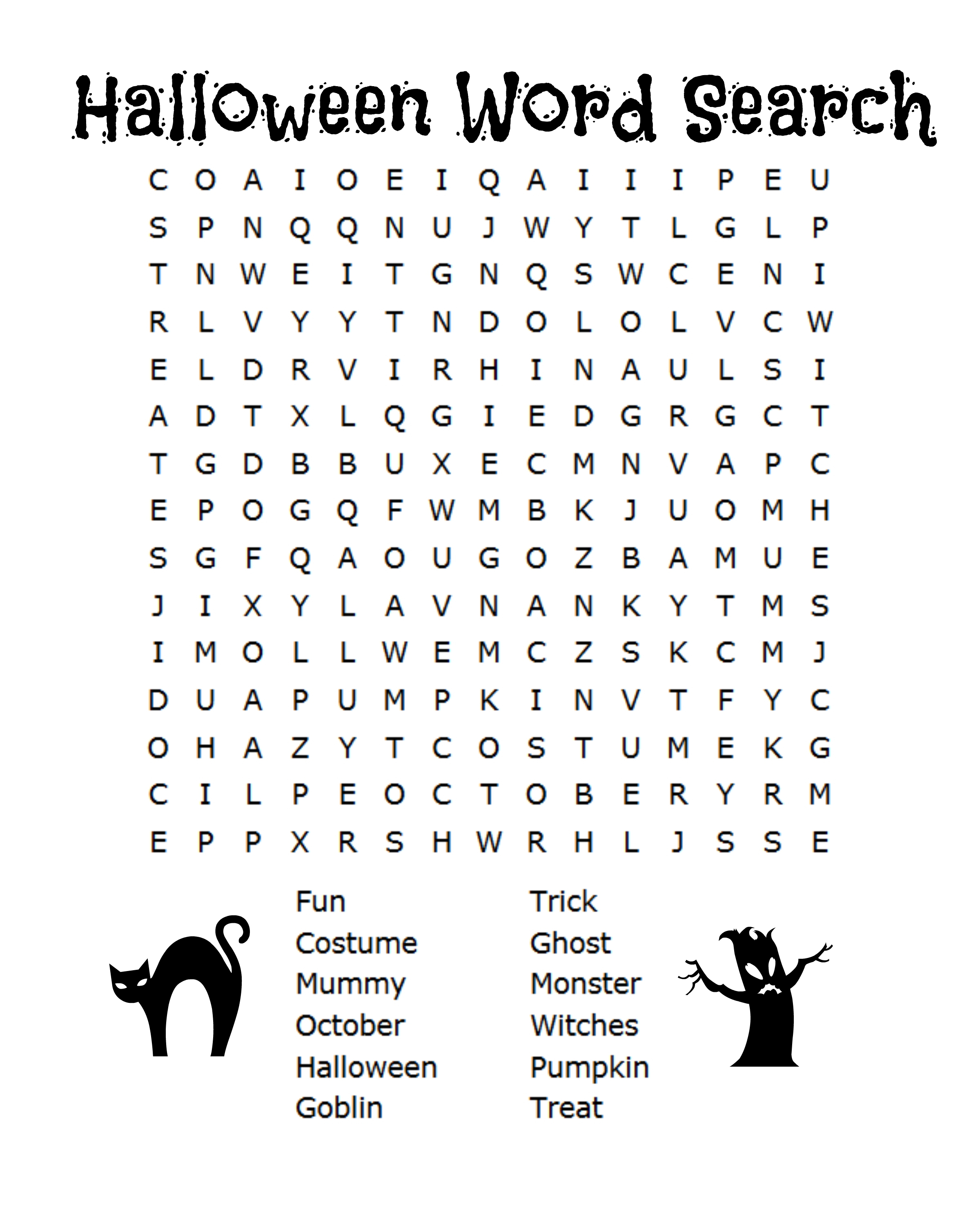 Free Printable Halloween Word Search Puzzle - 12.7.internist-Dr-Horn - Free Printable Halloween Puzzles