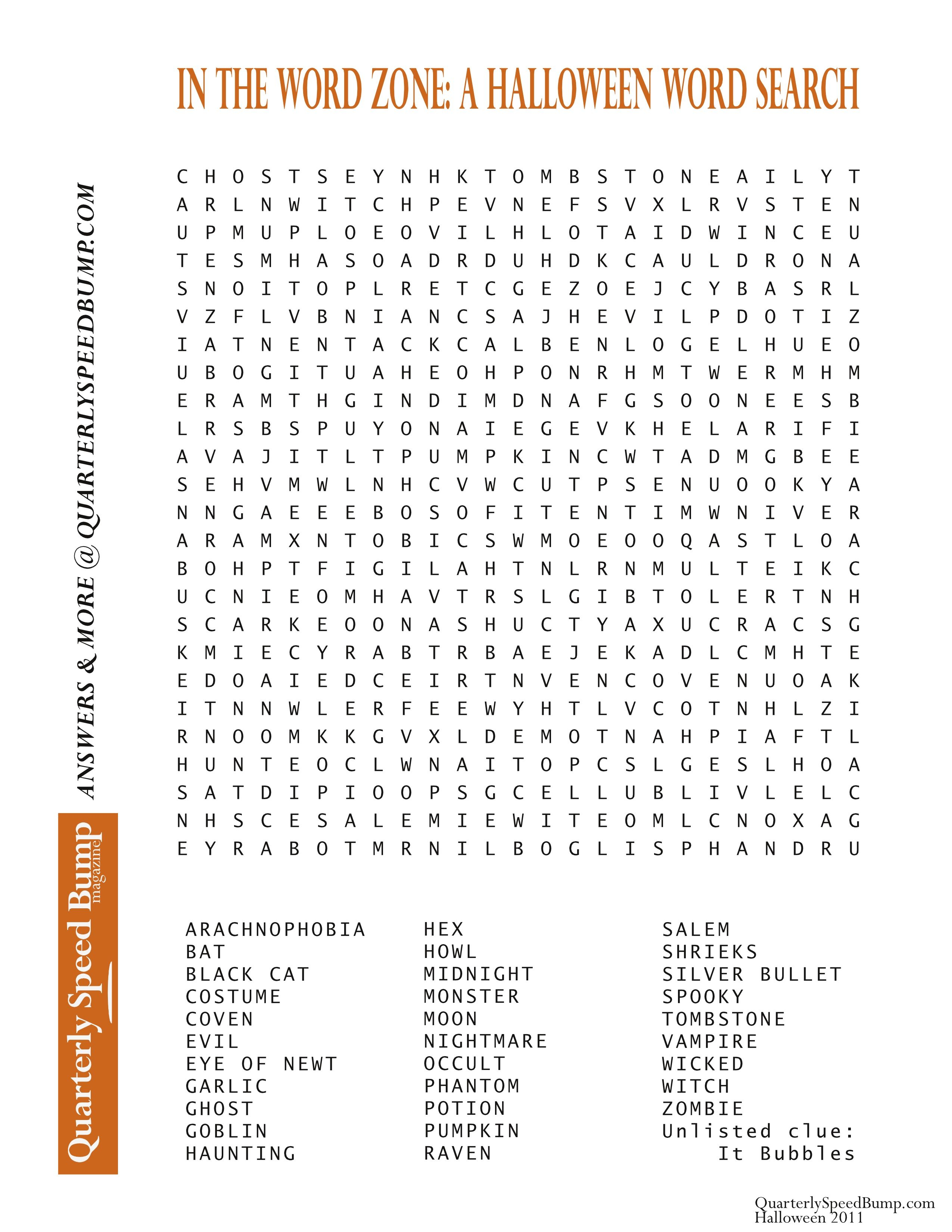 Free Printable Halloween Word Search Puzzles | Halloween Puzzle For - Free Printable Anagram Magic Square Puzzles