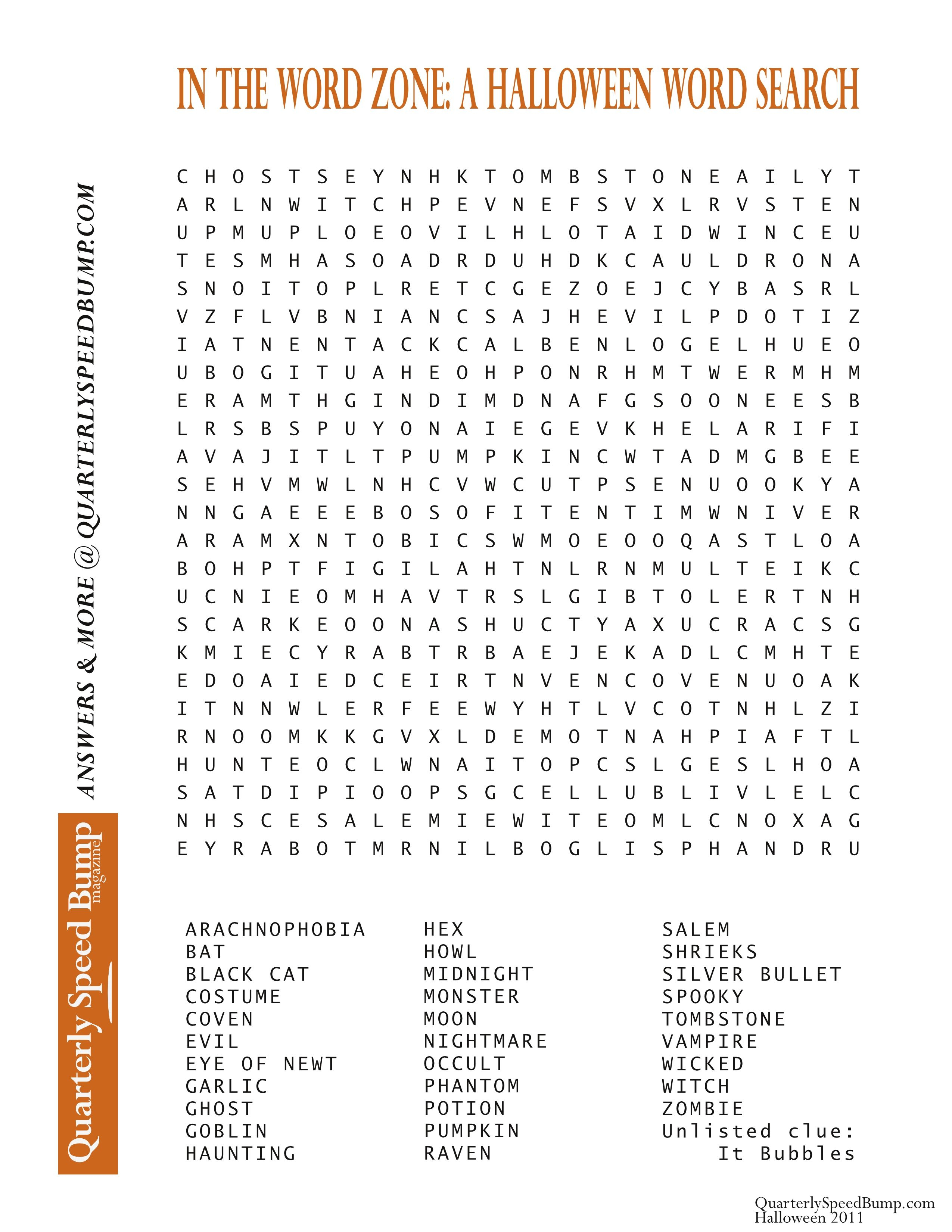 Free Printable Halloween Word Search Puzzles | Halloween Puzzle For - Free Printable Word Searches For Middle School Students