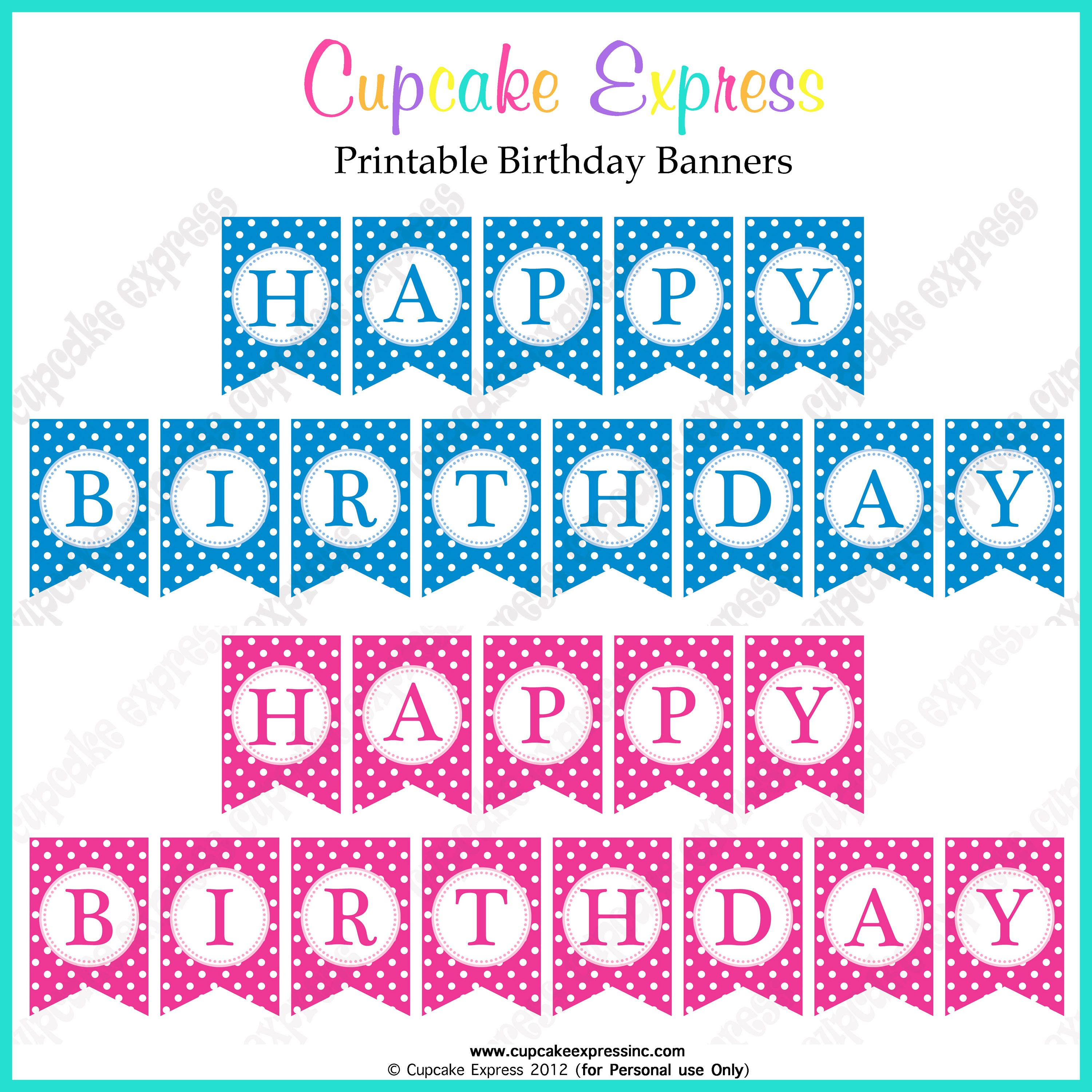 Free Printable Happy Birthday Banners Pink Blue | Free Printables - Free Printable Happy Birthday Signs