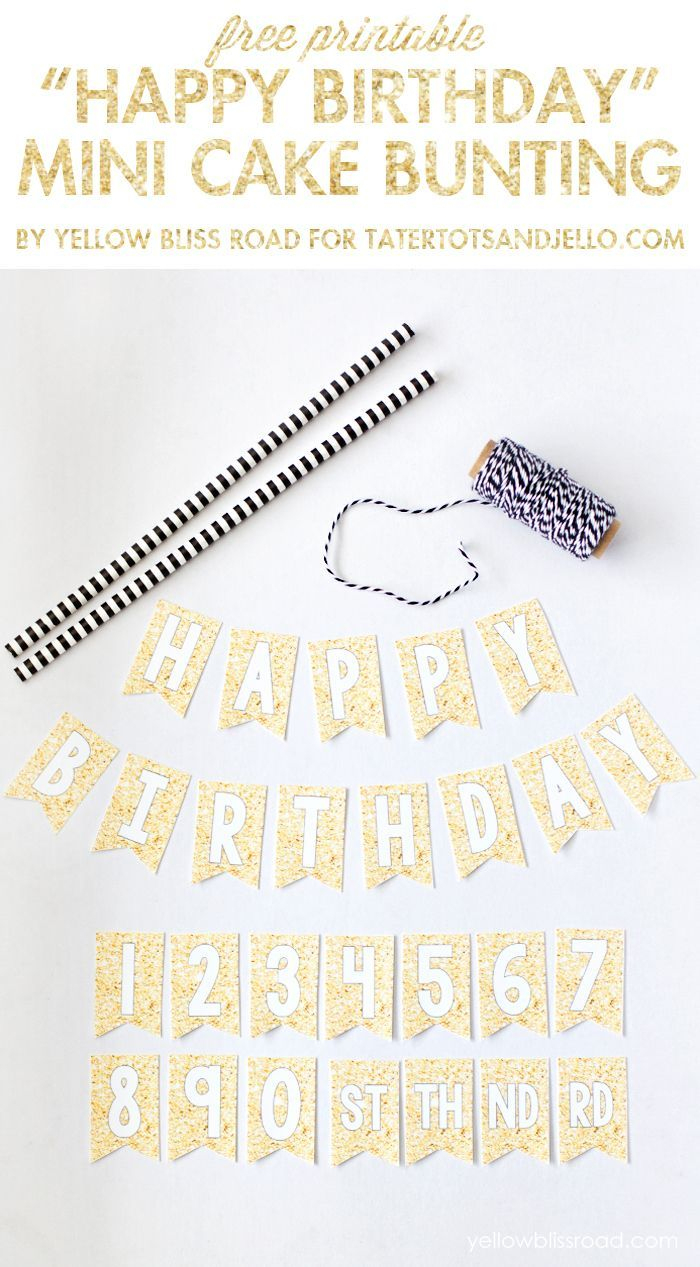 Free Printable Happy Birthday Mini Cake Bunting | Pinterest Best - Free Printable Pictures Of Birthday Cakes