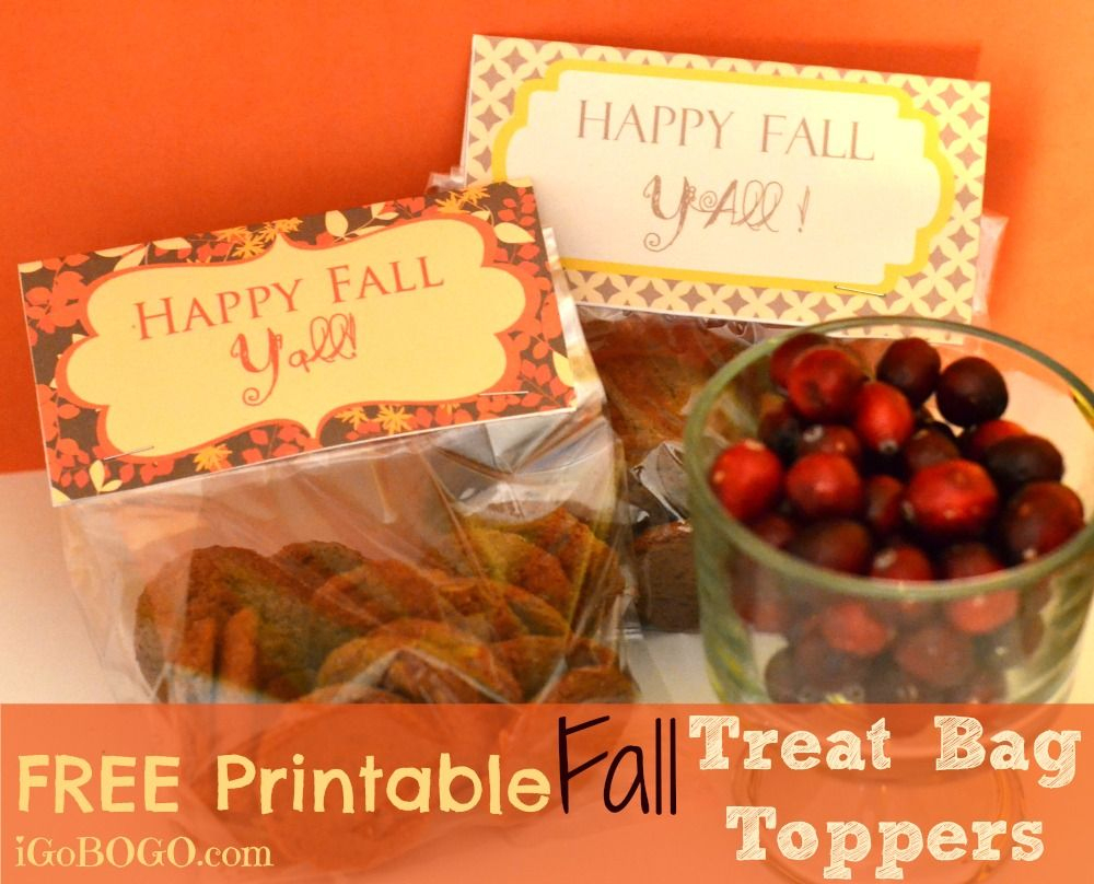 Free Printable &amp;quot;happy Fall Y&amp;#039;all&amp;quot; Treat Bag Toppers! | Affording The - Free Printable Thanksgiving Treat Bag Toppers