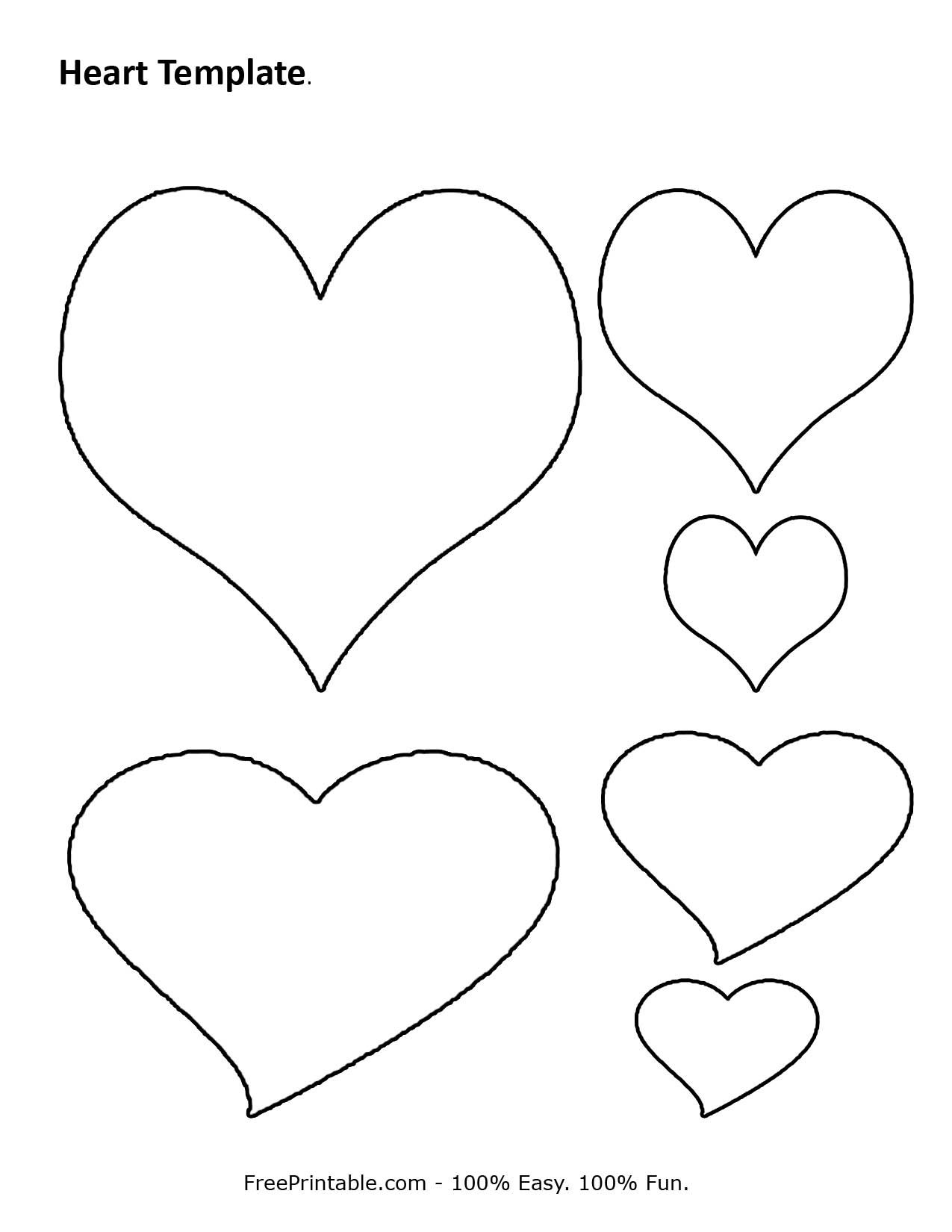 Free Printable Heart Template | Cupid Has A Heart On | Pinterest - Free Printable Heart Designs