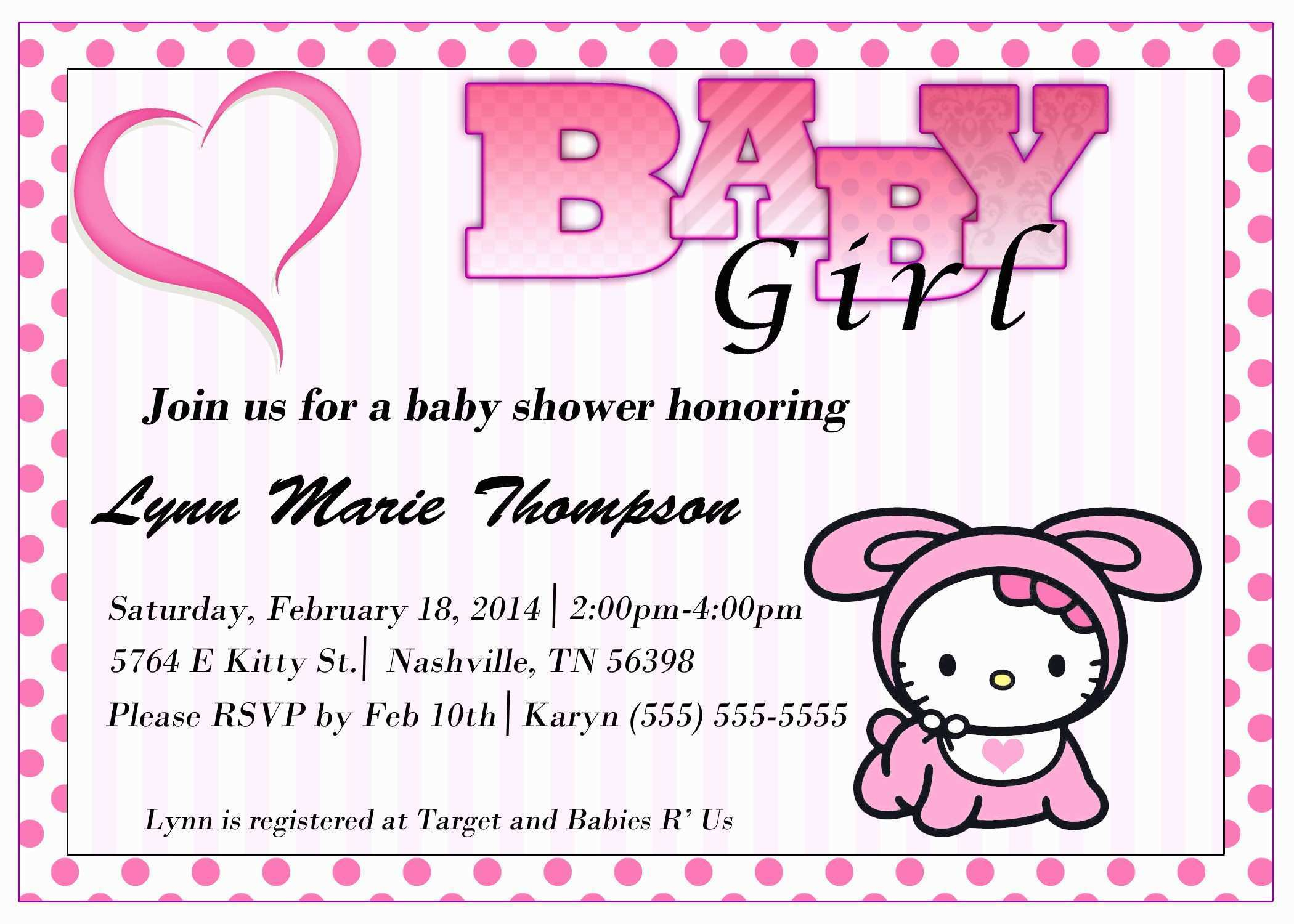 Free Printable Hello Kitty Baby Shower Invitations Pretty Hello - Free Printable Hello Kitty Baby Shower Invitations