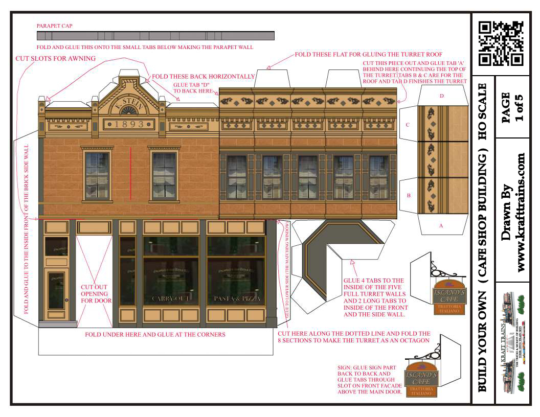 Free Printable Ho Scale Model Train Set Railroad Coffee Shops. - Free Printable Model Railway Buildings