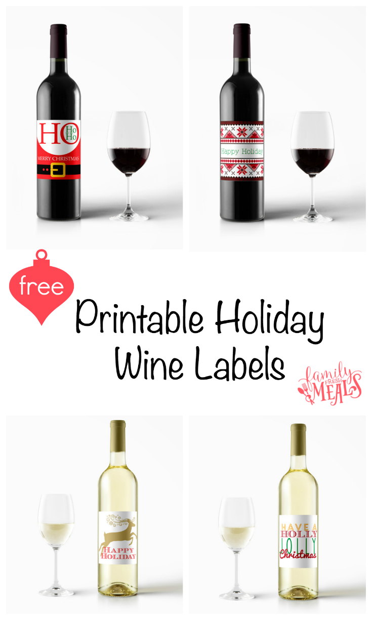 Free Printable Holiday Wine Labels - Family Fresh Meals - Free Printable Wine Labels