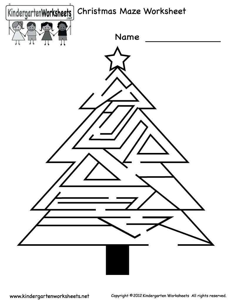 Free Printable Holiday Worksheets | Kindergarten Christmas Maze - Free Printable Christmas Activities