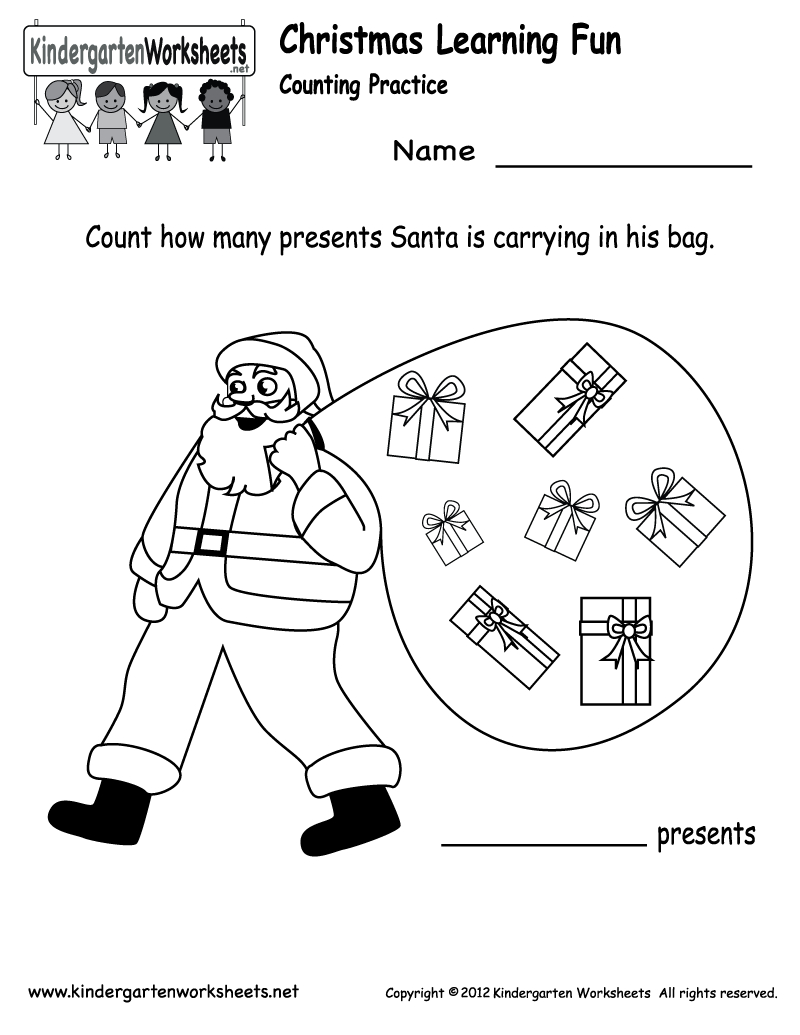 Free Printable Holiday Worksheets | Kindergarten Santa Counting - Free Printable Christmas Activities
