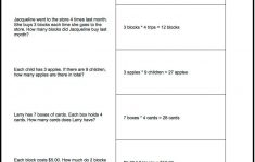 Free Printable 1St Grade Math Word Problems