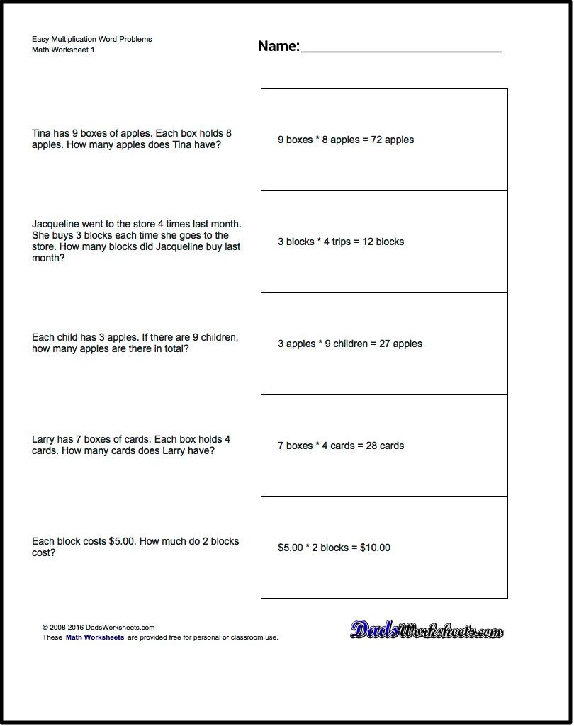 Free Printable Introductory Word Problem Worksheets For Addition For - Free Printable Math Word Problems For 2Nd Grade