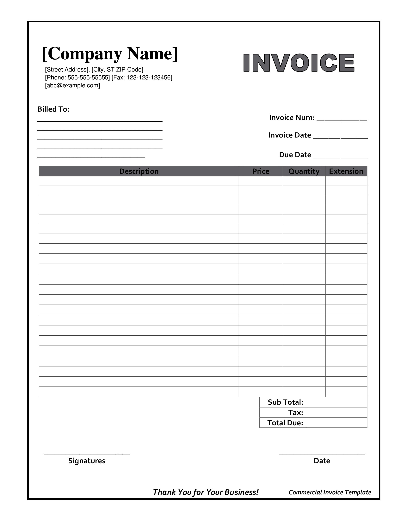 Free Printable Invoice Template 2018 Invoice Free Printable Invoice - Free Printable Invoices