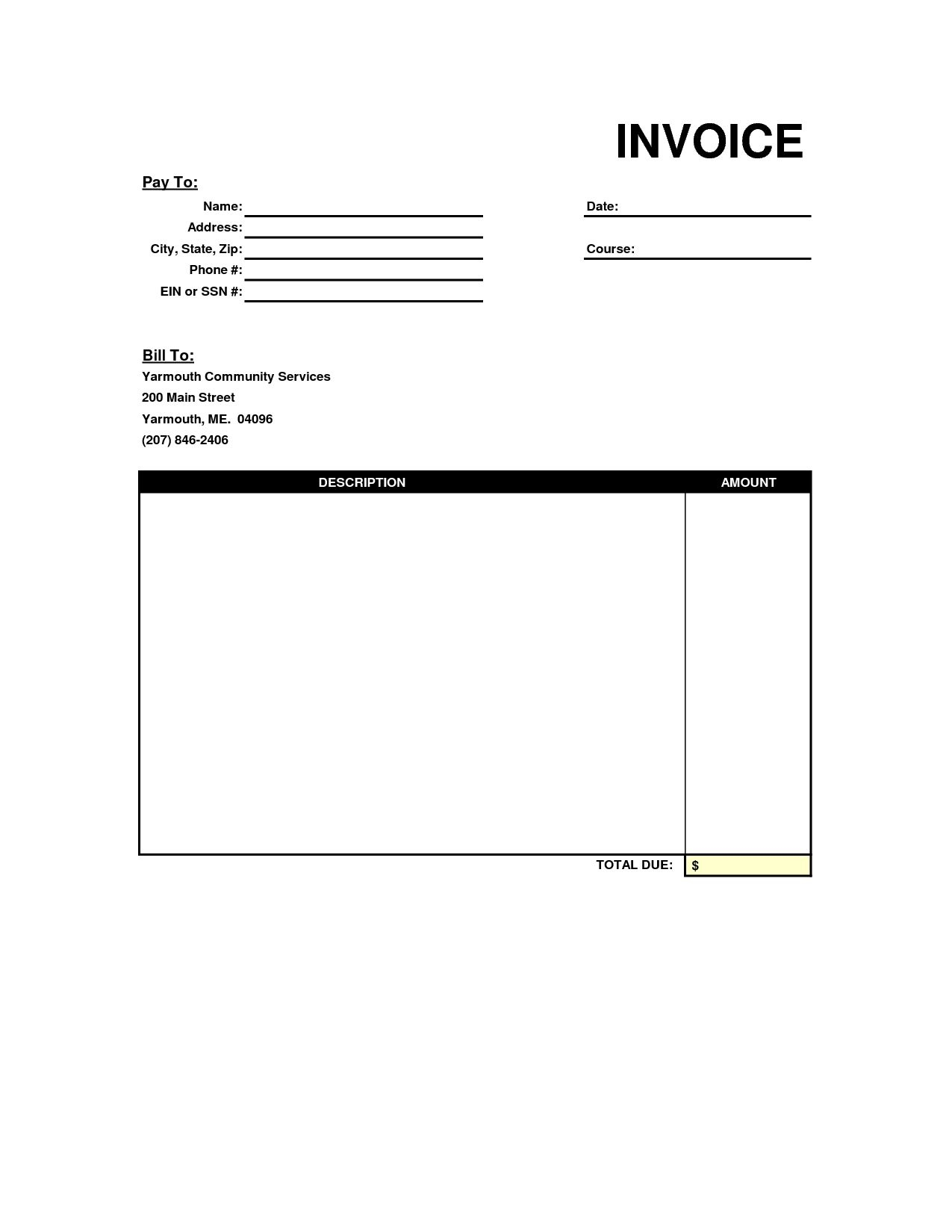 Free Printable Blank Invoice Sheet Free Printable