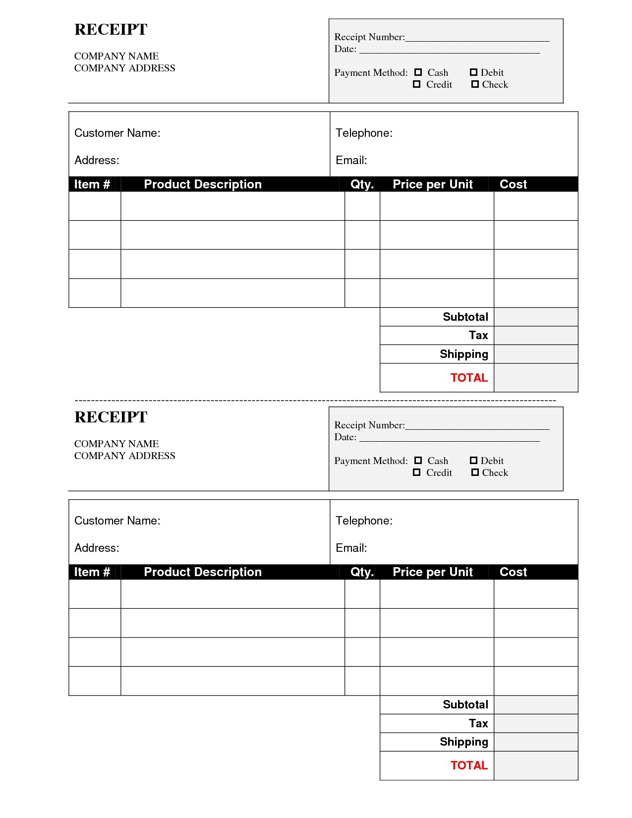 Free Printable Invoice Templates My Future Template Awesome Blank - Free Printable Receipt Template