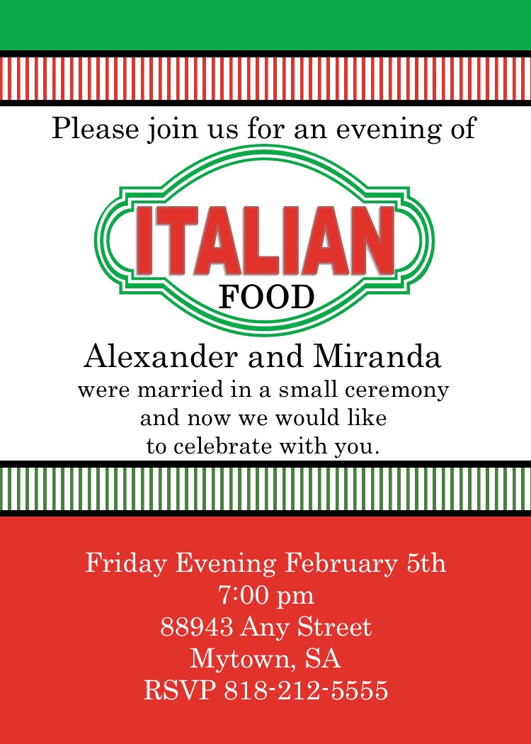 Free Printable Italian Party Invitations | Download Them And Try To - Free Printable Italian Dinner Invitations