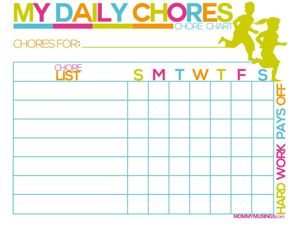 Free Printable Kids Chore &amp;amp; Rewards Chart | House Ideas | Pinterest - Free Printable Charts For Kids