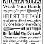 Free Printable "kitchen Rules" 8" X 10" Sign | Misc In 2019   Free Printable Do Not Flush Signs