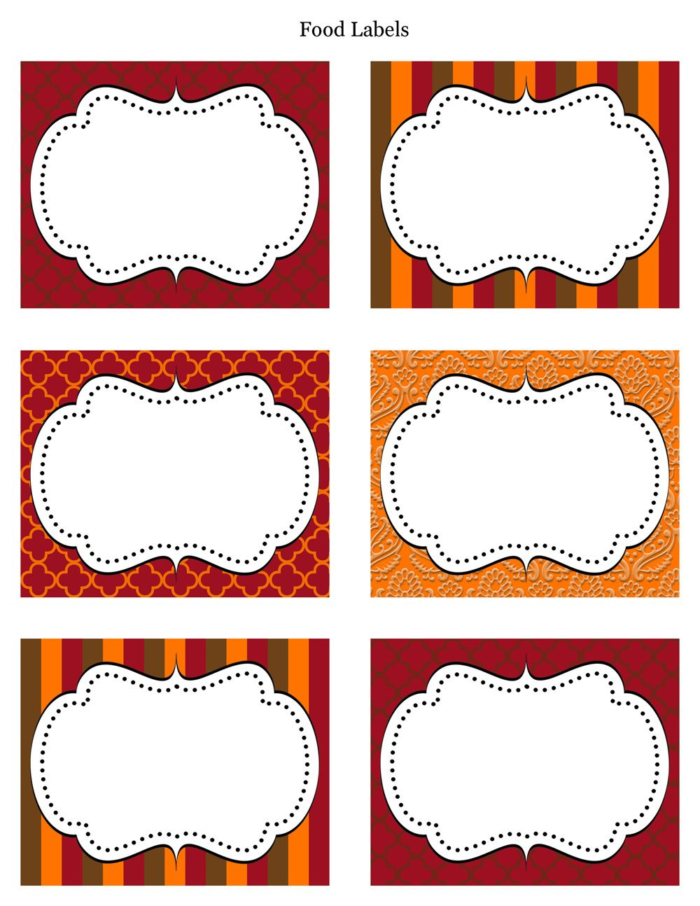 Free Printable Labels &amp;amp; Tags - For Food Buffet. Just Printed Them - Fancy Labels Printable Free