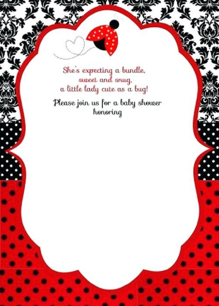 Free Printable Ladybug Baby Shower Invitations Templates | Pegs In - Free Printable Ladybug Invitations