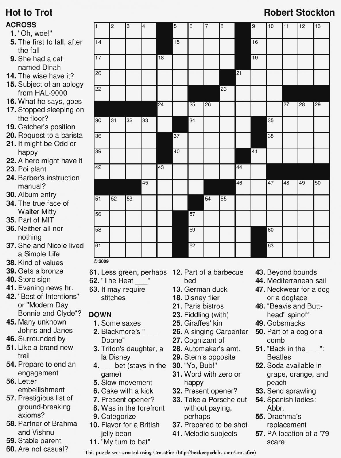 Free Printable Large Print Crossword Puzzles | M3U8 - Free Printable Crosswords Easy