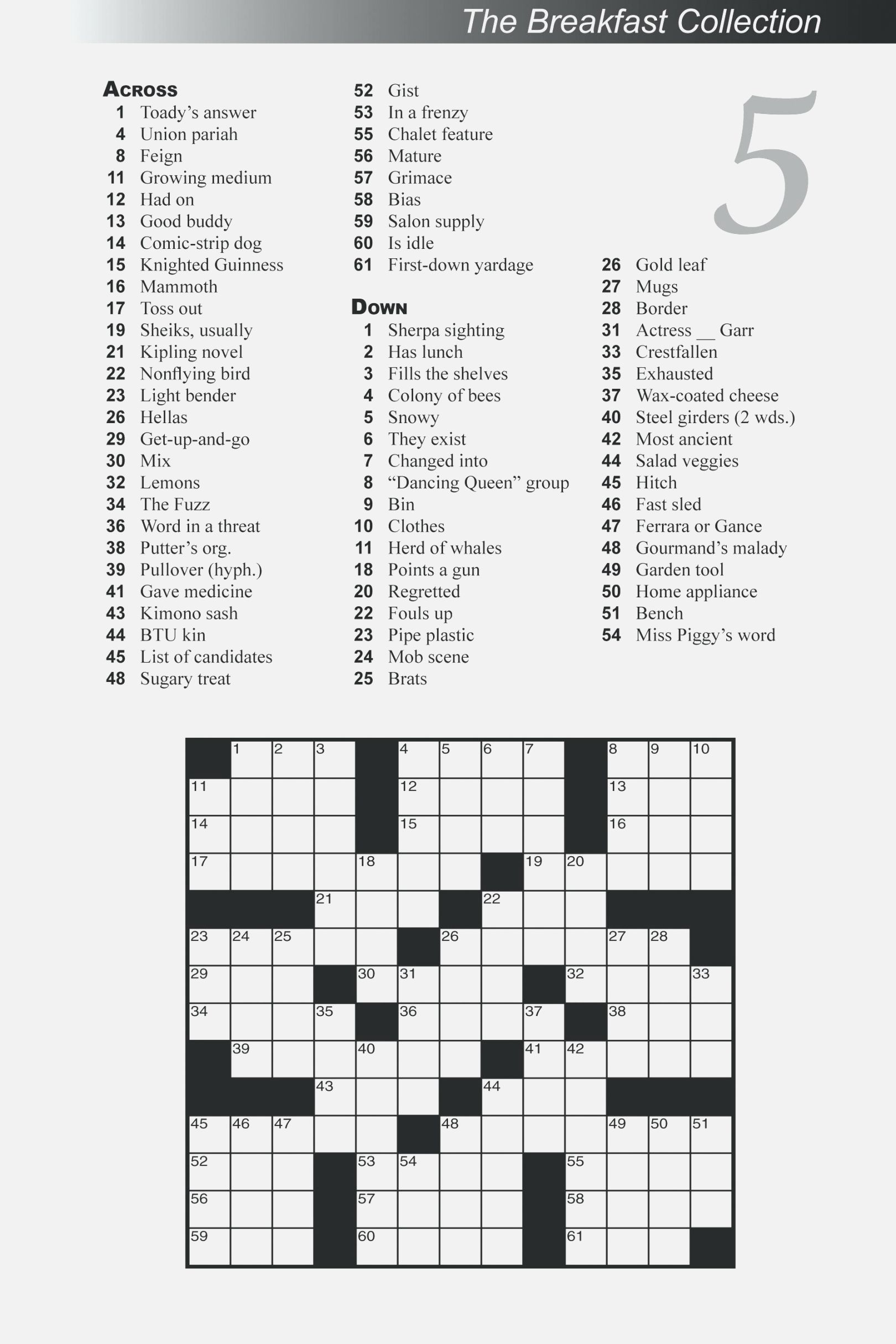 Free Printable Large Print Crossword Puzzles Free Printable