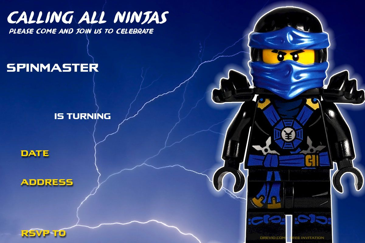 Free-Printable-Lego-Ninjago-Jay-Walker-Birthday-Invitation - Lego Ninjago Party Invitations Printable Free